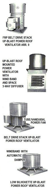 Canadian Blower upbalst power roof ventilators, fans and blowers.